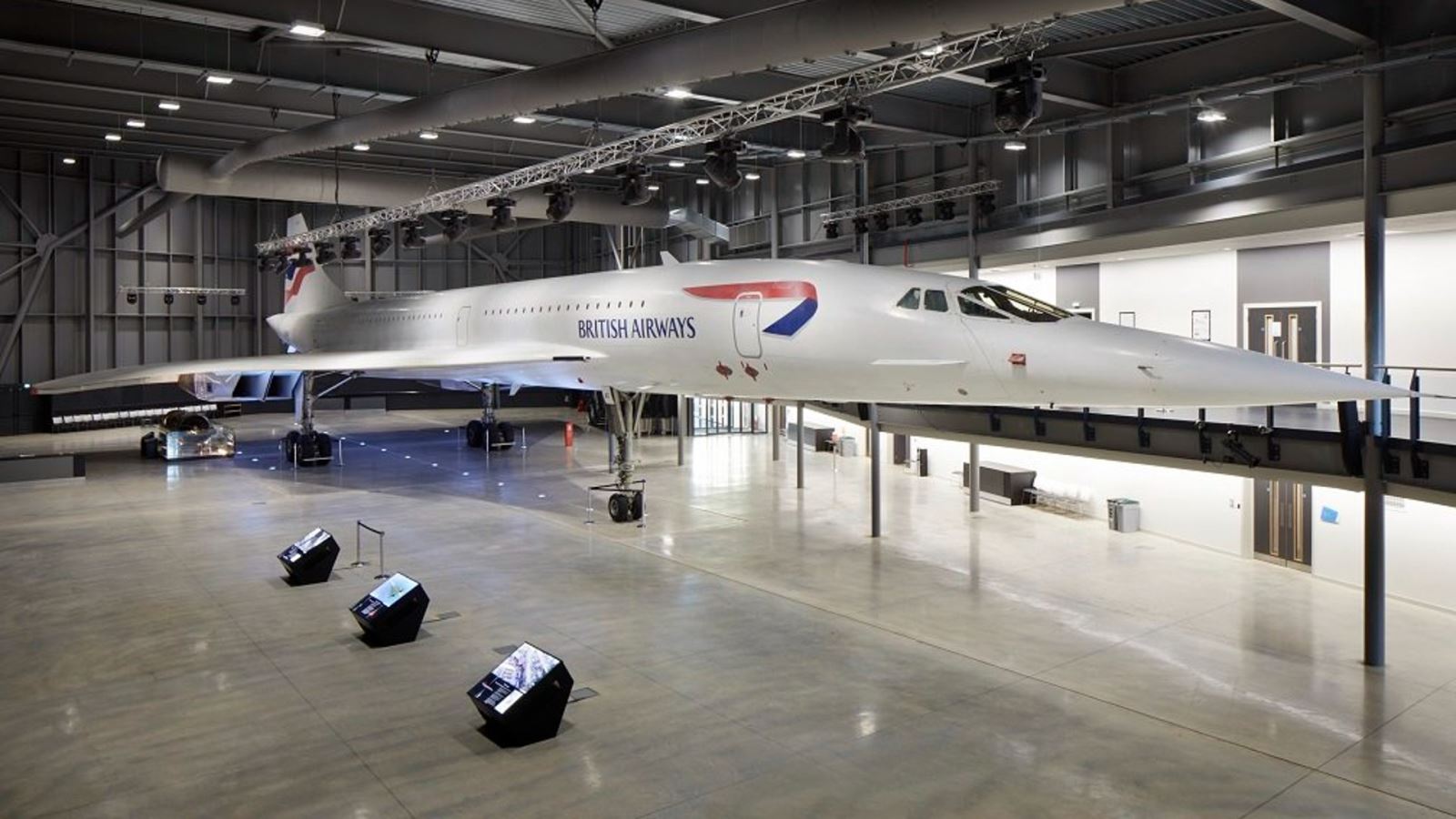 Concorde Alpha Foxtrot in the hangar at Aerospace Bristol